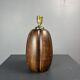 Midcentury faux bois ceramic Coco de Mer table lamp, 1970s