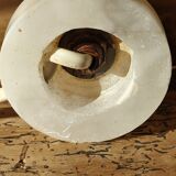 Ancien pied de lampe en marbre - lampe urne en pierre blanche