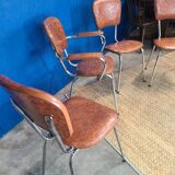 Suite of 4 comfort chairs lux circa 1950