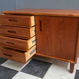 Danish Teak sideboard with drawers and door, 1960s