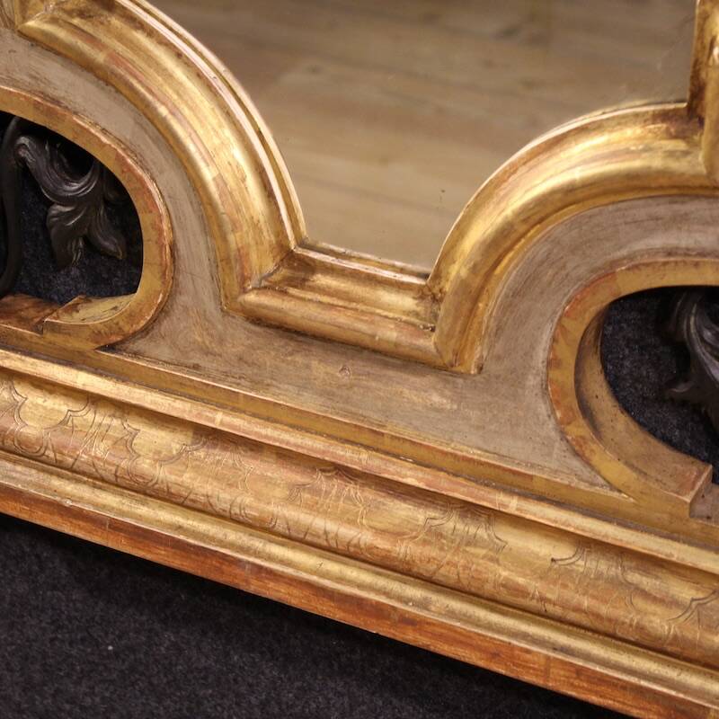 19th century lacquered and gilded Italian mirror