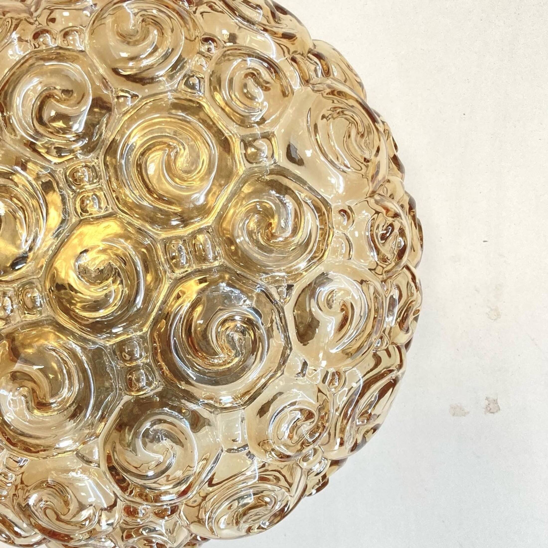 Wall or ceiling light Héléna Tynell vintage golden amber snail