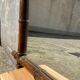 Antique wooden mirror vintage bamboo style large format XL