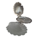 Old shell-shaped butter dish in silver-plated metal - trinket dish.