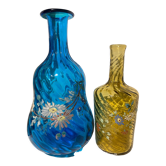 2 painted and enamelled turned glass bottles Napoleon III 3