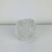 Cut glass candle holder, sphere, snowball style Kosta Boda