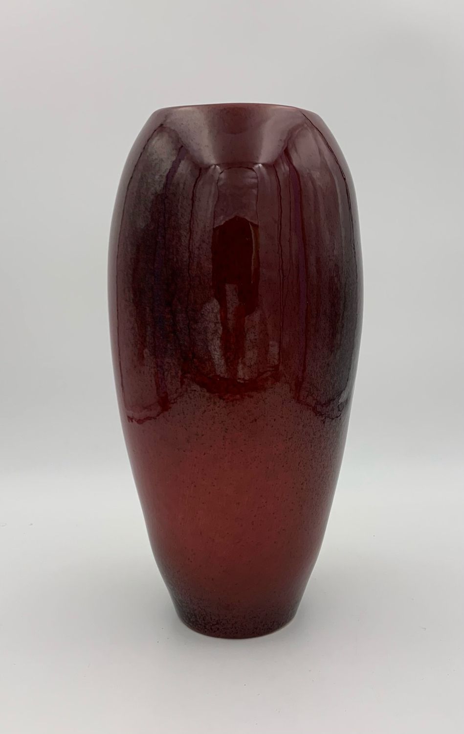 Max Idlas vase, red ceramic "ox's blood", 1970s