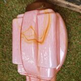 Art Deco pendant lamp in pink glass