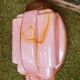 Art Deco pendant lamp in pink glass