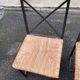 2 Scandinavian chairs with black steel and straw from IKEA Granas.