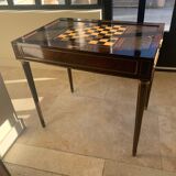 GAMES TABLE Louis XVI late nineteenth, in inlaid checkered rosewood and backgammon