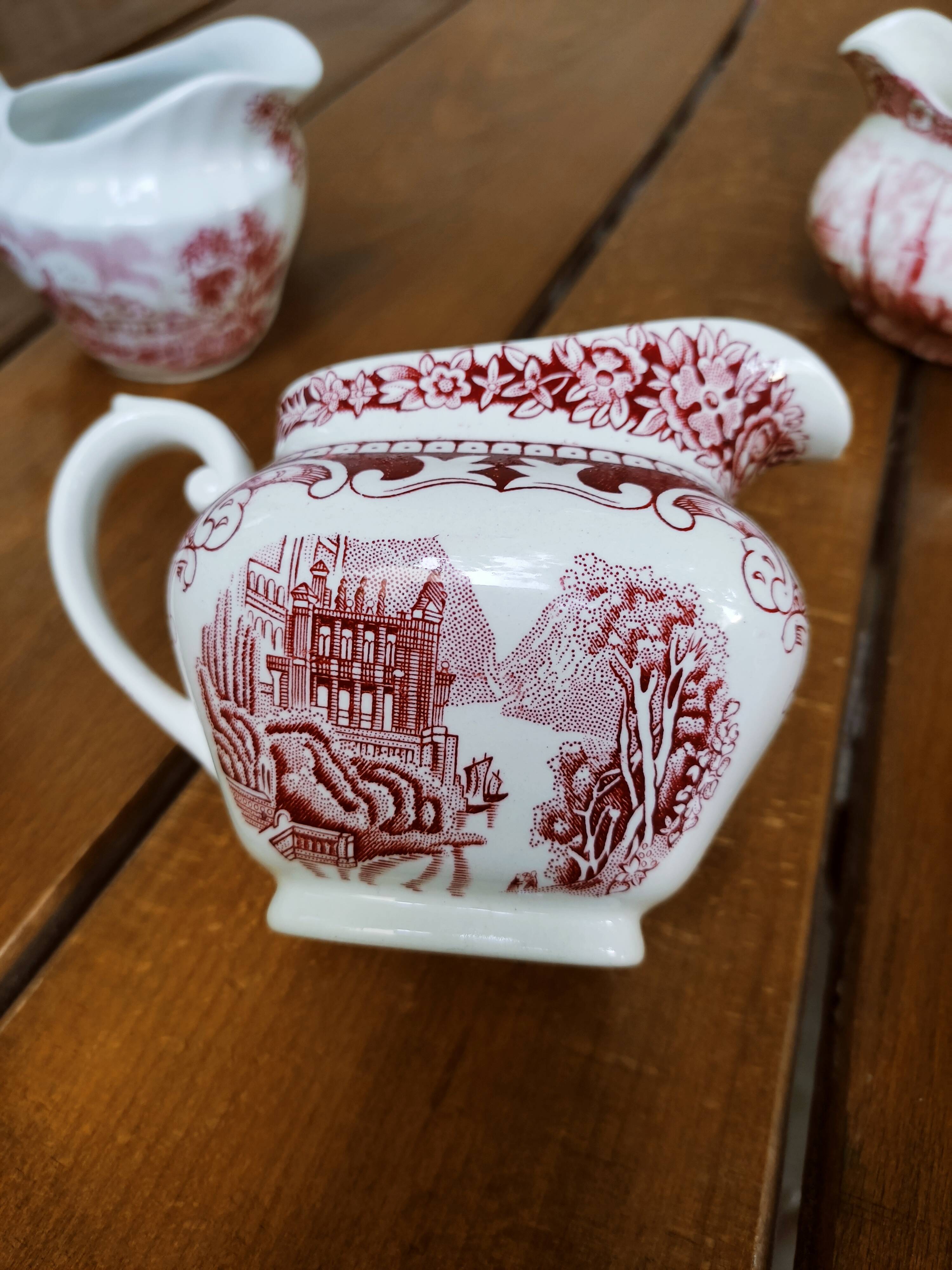 Collection of 3 milk jars in faience