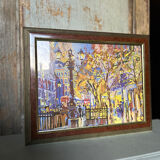 Vintage painting of Paris's grand avenues.