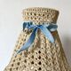 Chatard blue opaline bedside lamp, hook lampshade