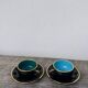 Black art deco bistro coffee cups