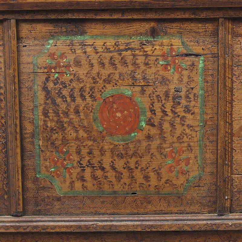 Antique Folk Art Painted bridal chest 1737