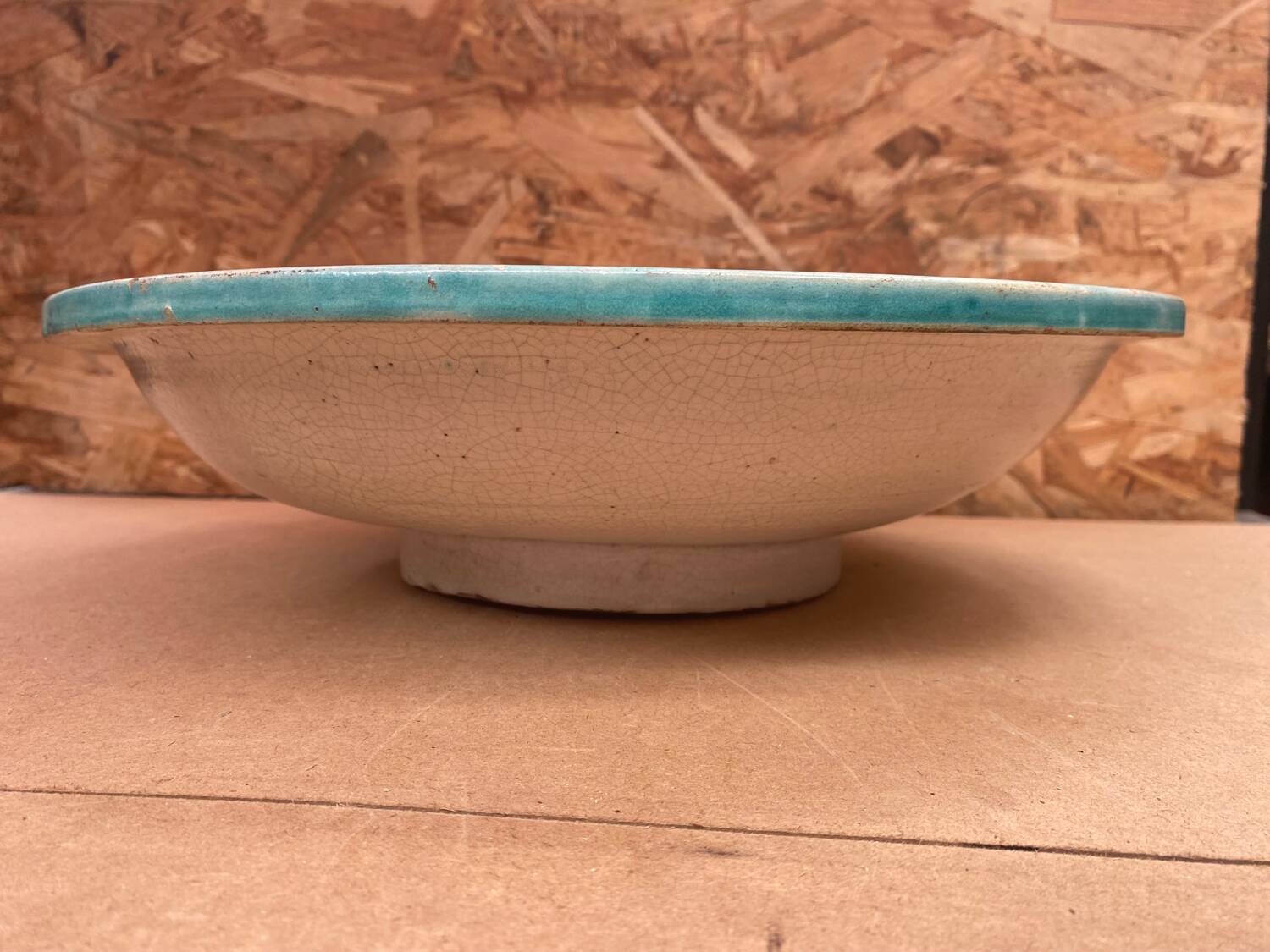 Old Couscous Serving Dish Polychrome Earthenware Morocco 19TH #B085