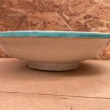 Ancien Plat Service Couscous Faïence Polychrome Maroc XIXÈME #B085