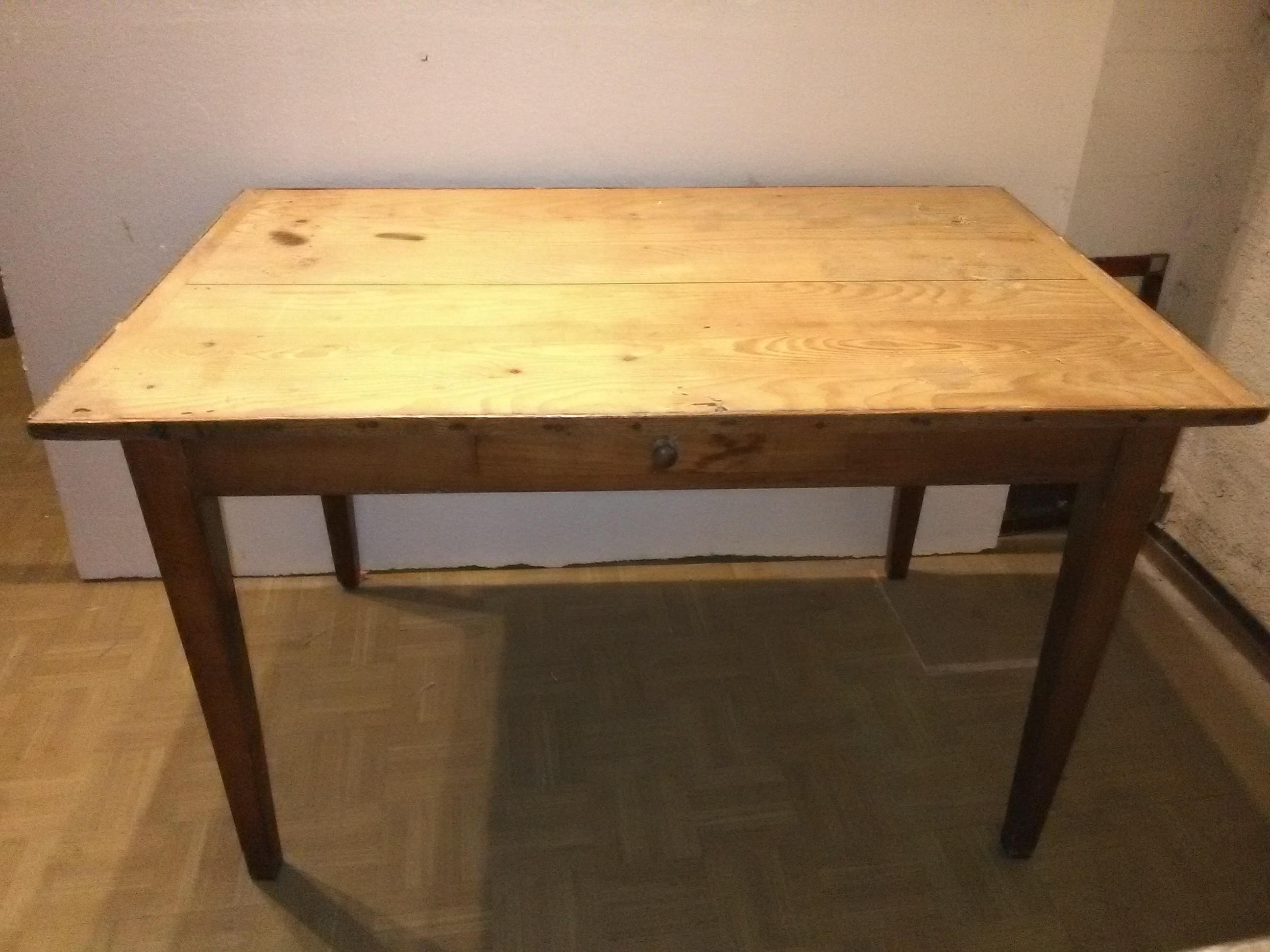 Old wooden farm table
