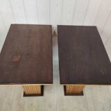 Vintage bamboo and solid wood bistro table