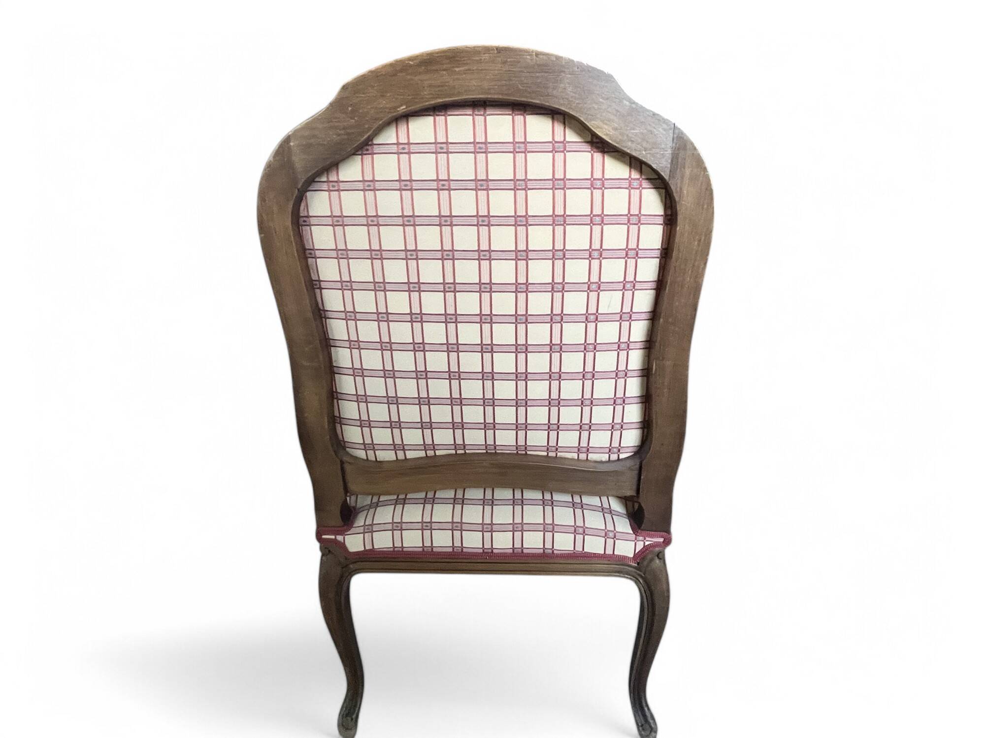 Fauteuil cabriolet bois et tissu style fin XXème