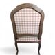 Fauteuil cabriolet bois et tissu style fin XXème