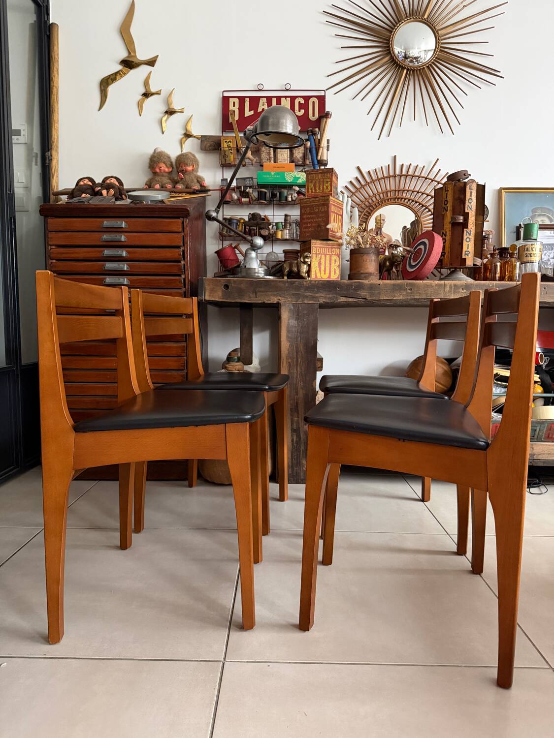 Ensemble de 4 chaises style scandinave vintage