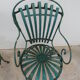 Pair of wrought iron garden chairs by François Carre