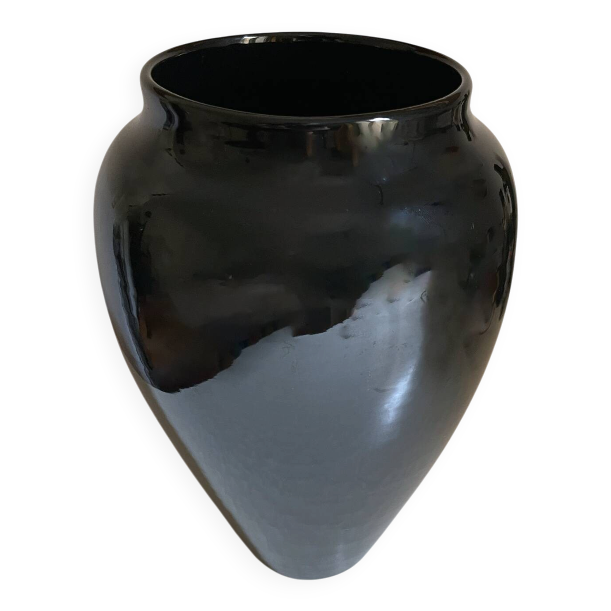 BLACK STONEWARE VASE