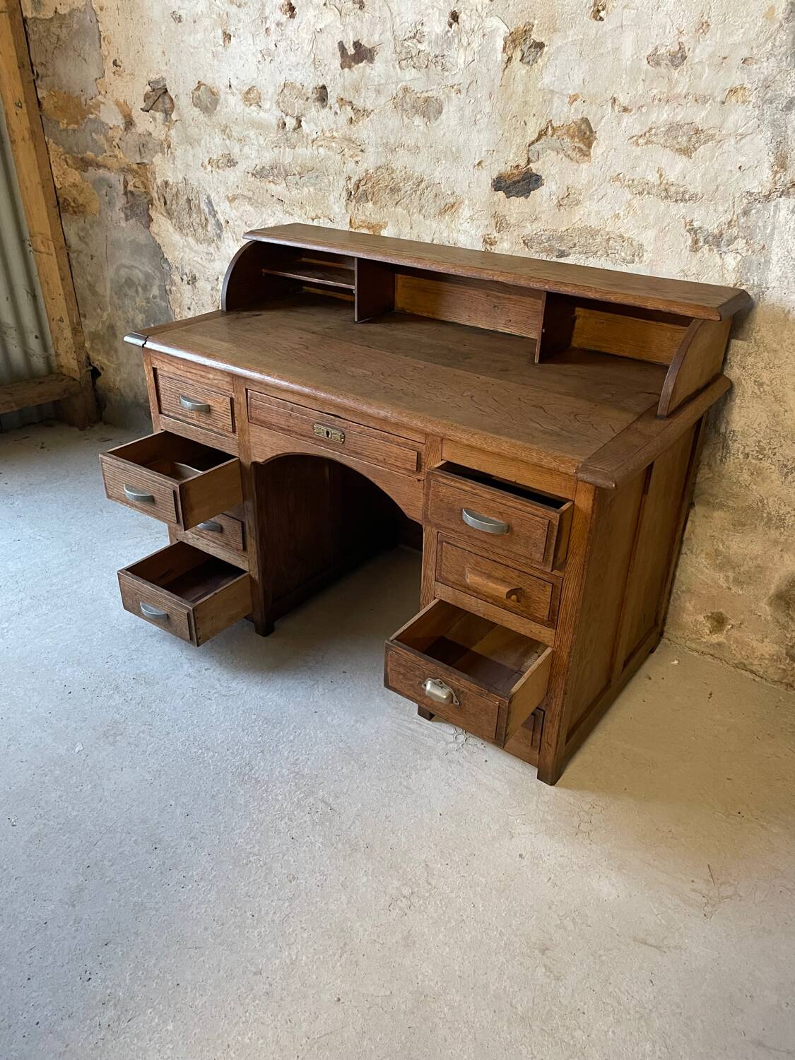 Antique solid oak desk