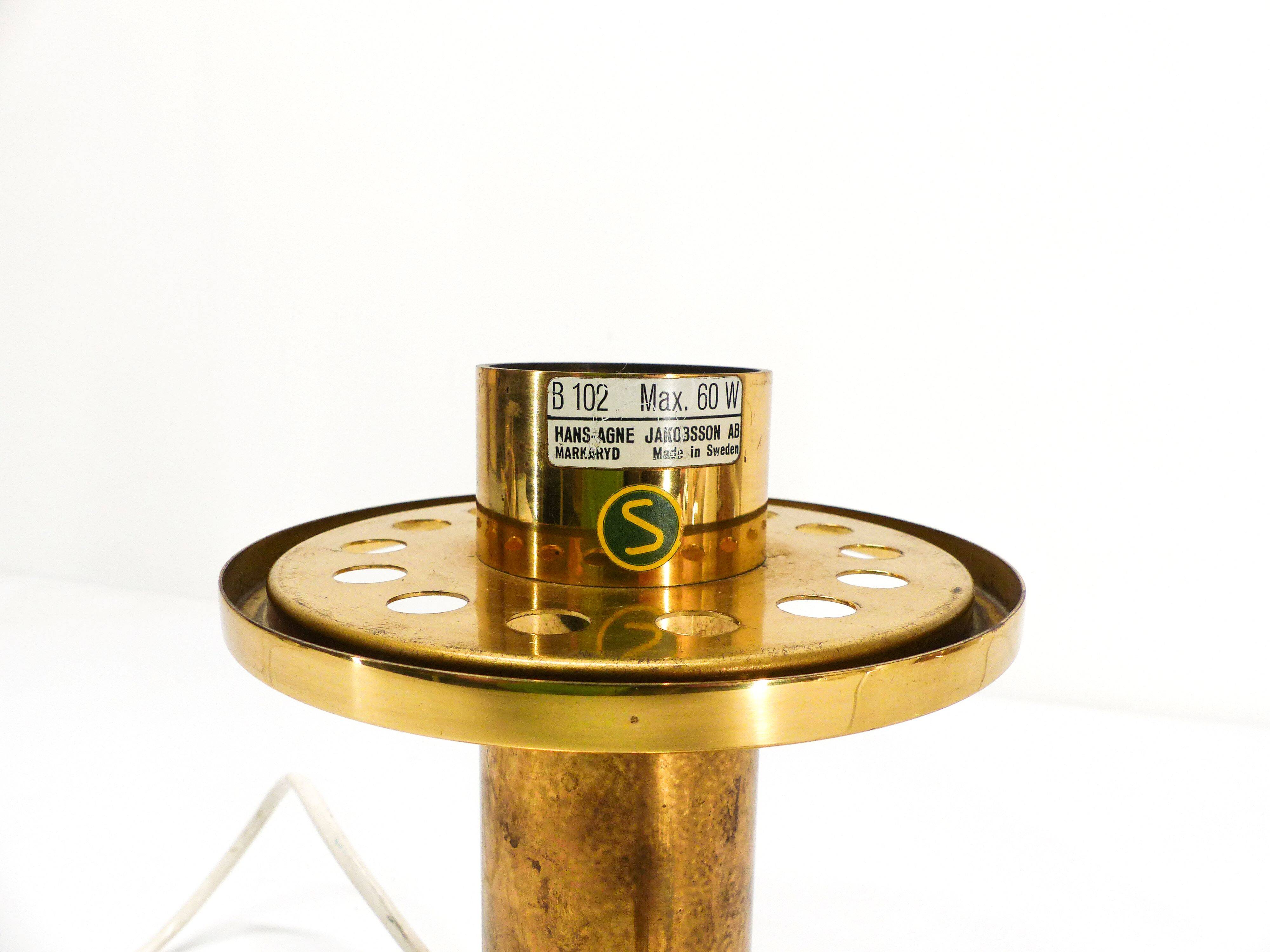 Scandinavian lamp Hans-Agne Jakobsson brass and glass B 102