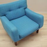 Fauteuil bleu, design danois, années 1960, production : Danemark