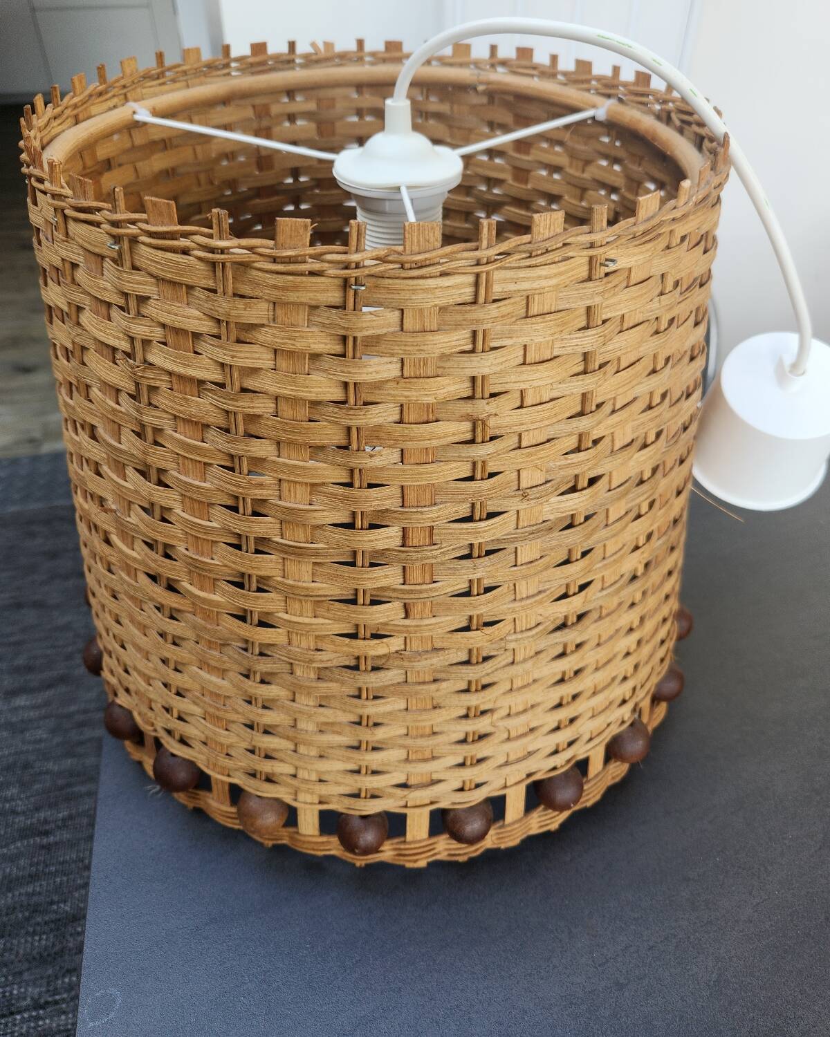 Vintage 60's wicker pendant light