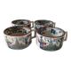 Ensemble de 4 tasses à bouillon Digoin & Sarreguemines, décor Timor