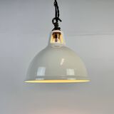 Vintage Industrial Beige Painted Pendant Lamp