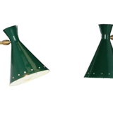 Paire d'appliques cocotte vert