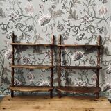 Pair of antique wooden shelves