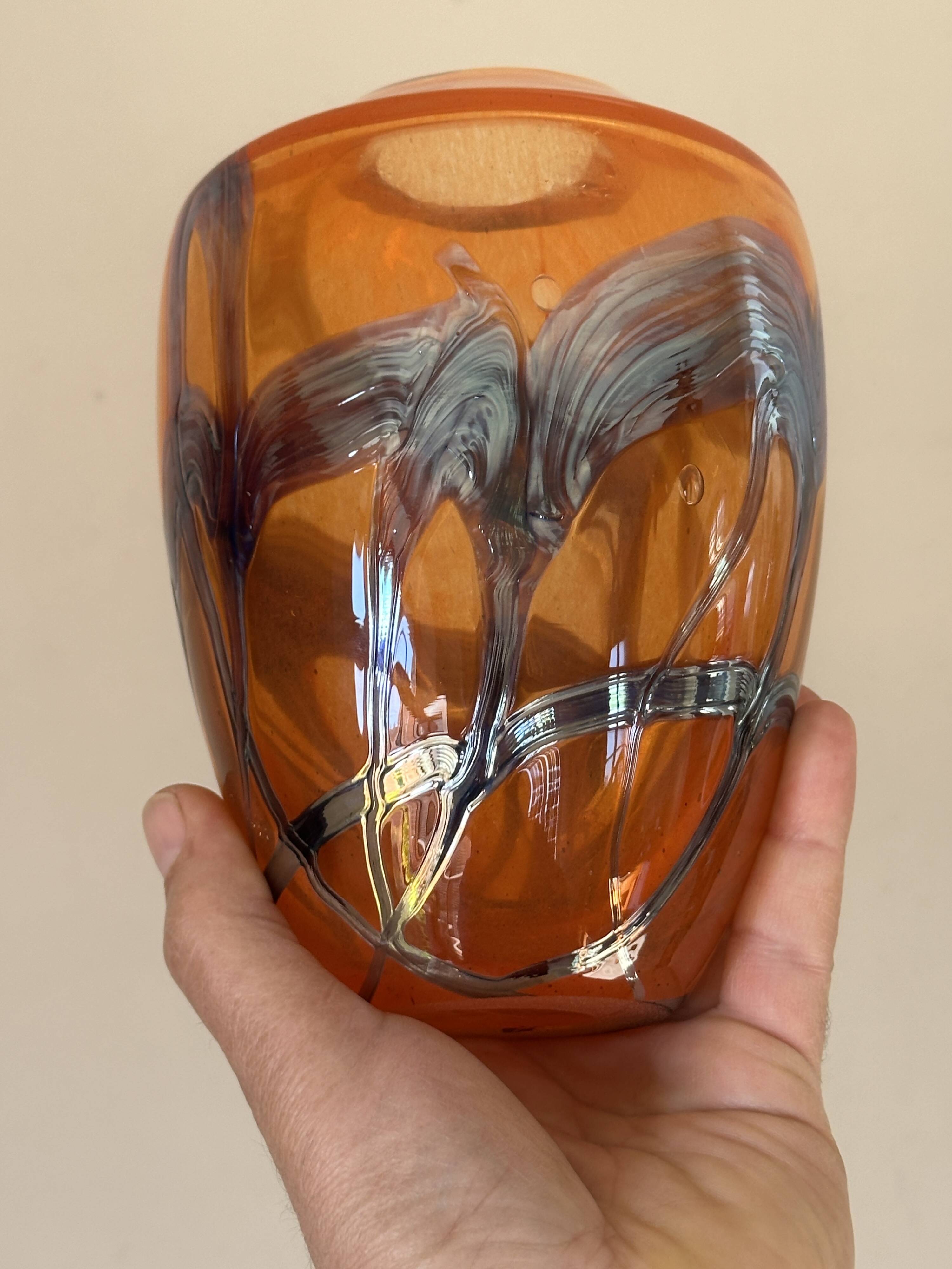 Contemporary art glass vase Soisy sur École design