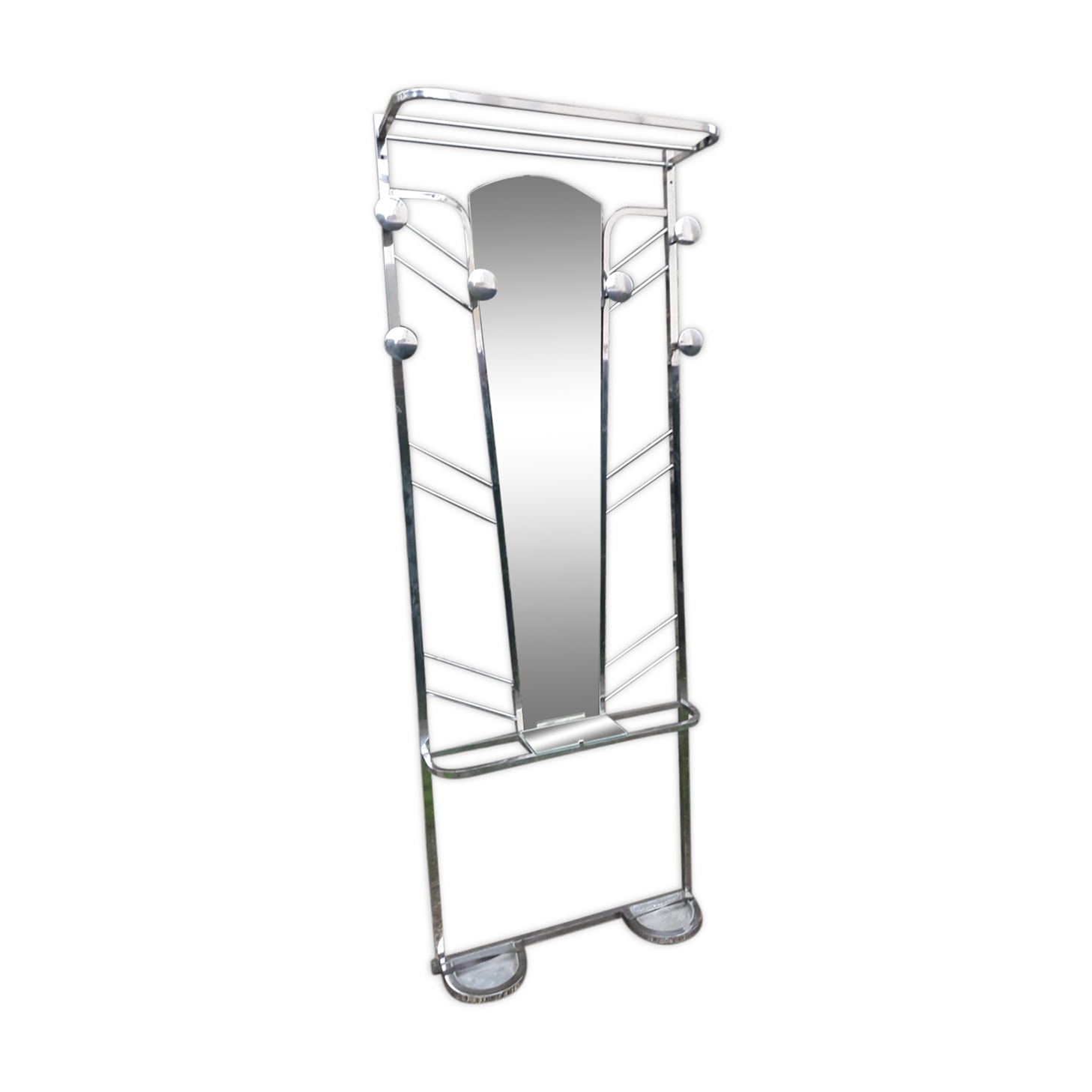 Art deco chrome wall hanger