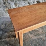 Old French oak console – Long and narrow farmhouse table 241 cm – Vichy hospital workshop from the 1950s