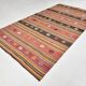6x12 Long Wide Red Striped Kilim Rug,  190x356Cm