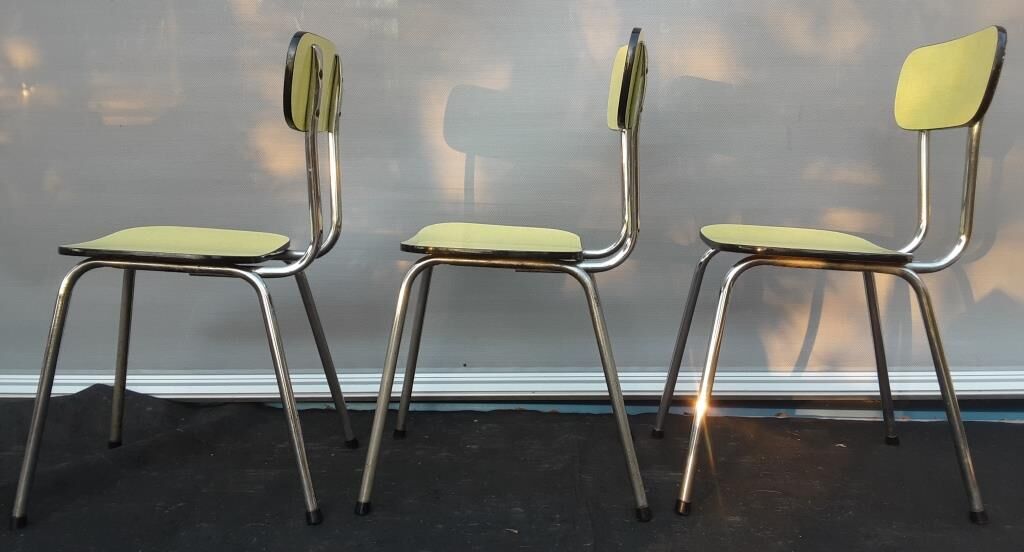 Trio yellow formica chairs