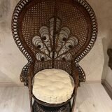 Emmanuelle vintage rattan armchair 1970