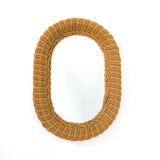 Mirror with thick wicker frame, 54x38 cm.