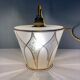 Vintage art deco tulip walker in white and golden frosted glass