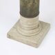 Antique Weathered Folk Art Painted Pedestal with Peacock