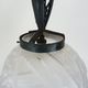 Art Deco hanging lamp in wrought iron Fournet and globe in glass paste