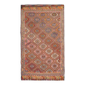 Tapis de sol vintage turc en laine et coton noué à la main des années 1970, 157x277.