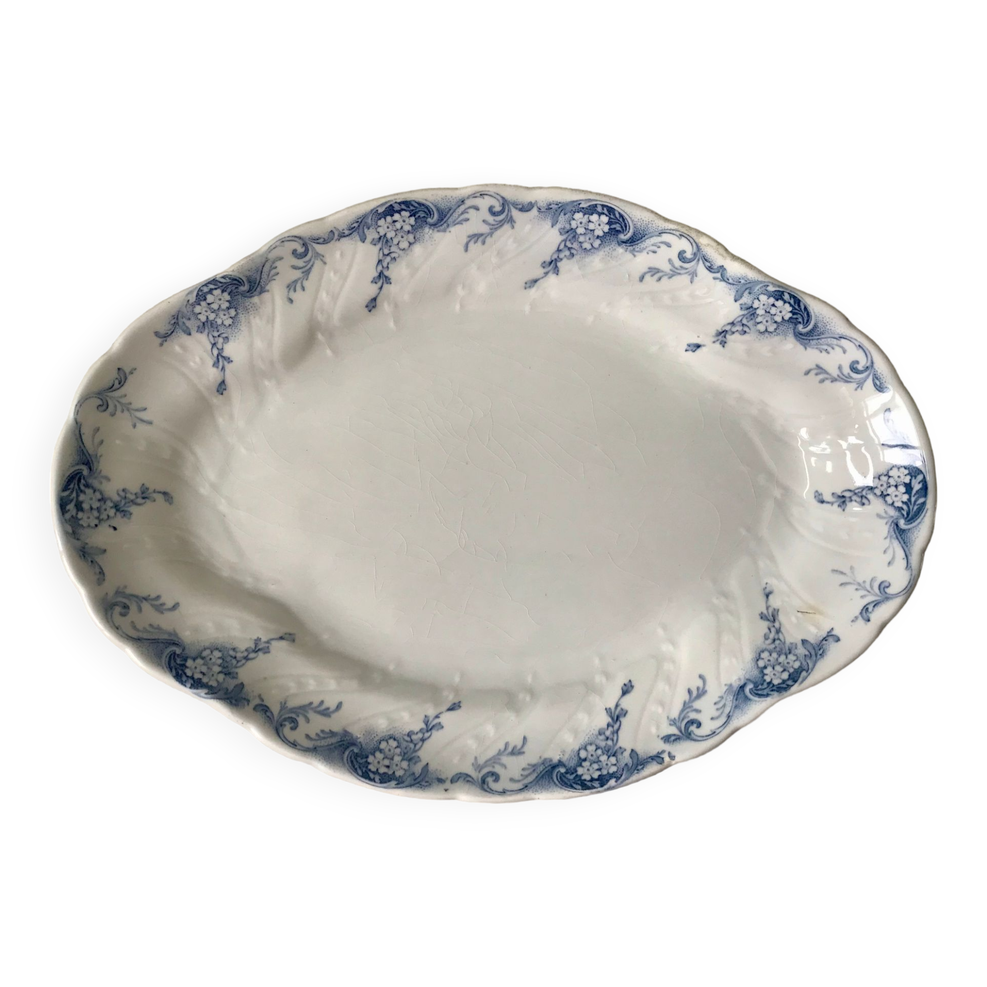 Oval iron clay dish K&G Lunéville model "Angèle" late 19th century