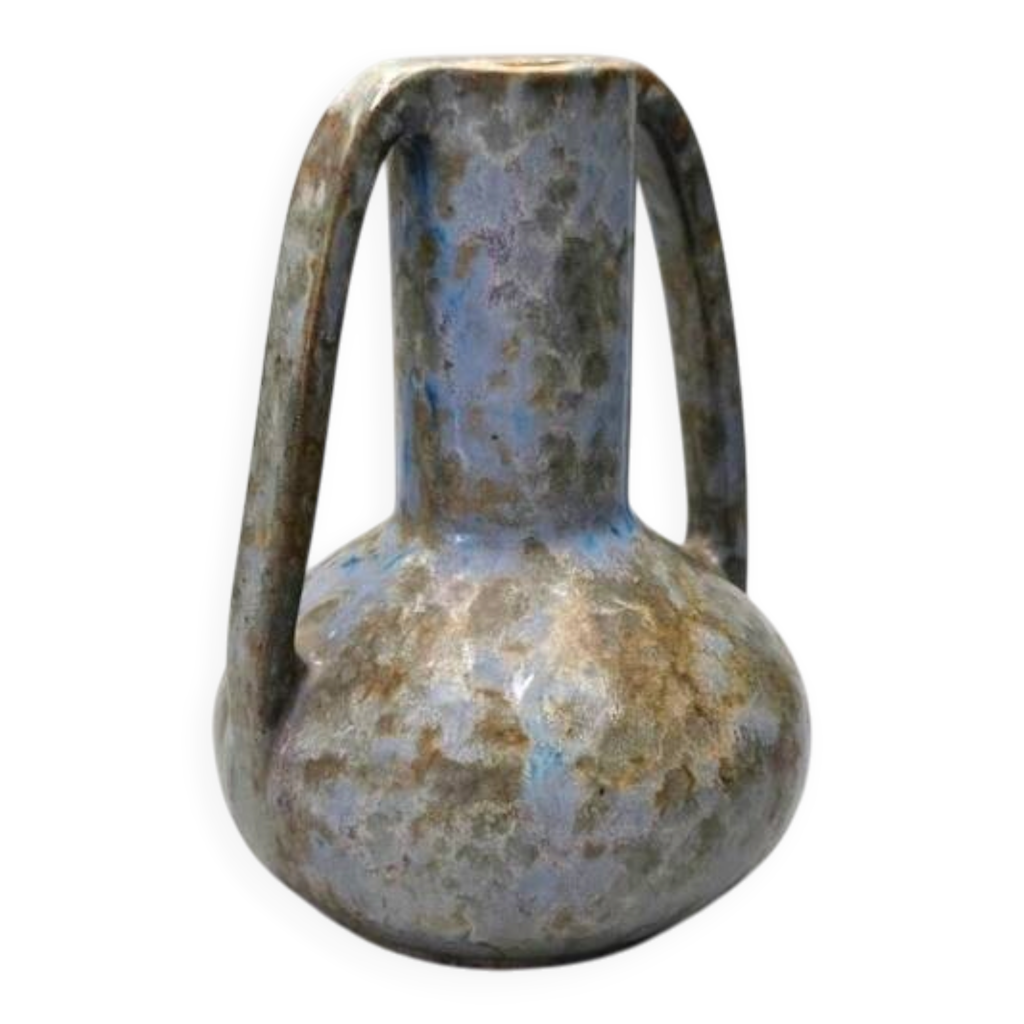 Art ceramic vase by Jean de Veyle, France, circa 1900, iridescent glazed, 16 cm.